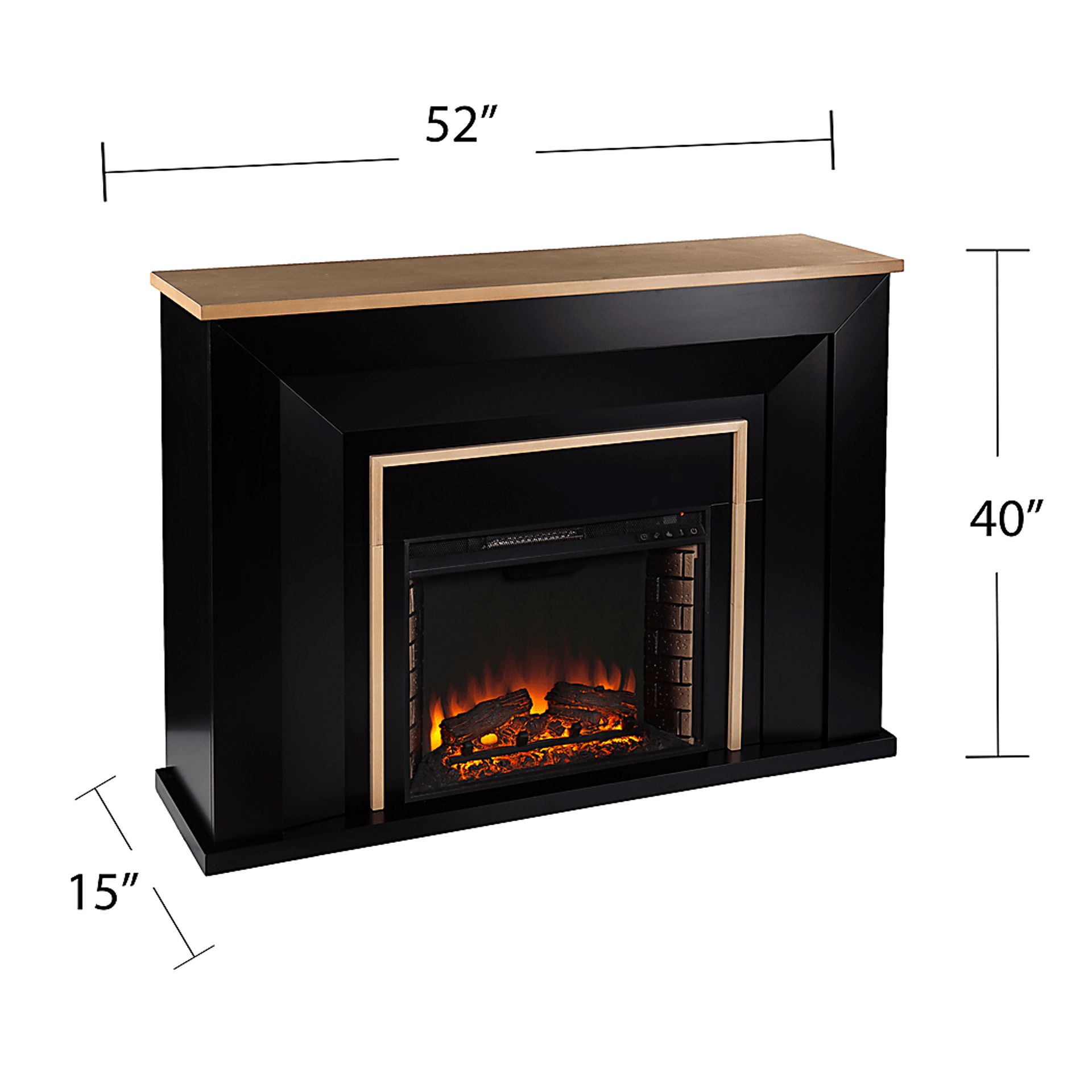 Elmington II Black 52 in. Console With Electric Log Fireplace - Image 8