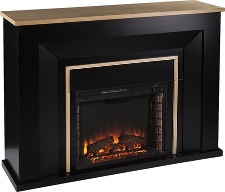 Elmington IV Black 52 in. Console With Electric Log Fireplace