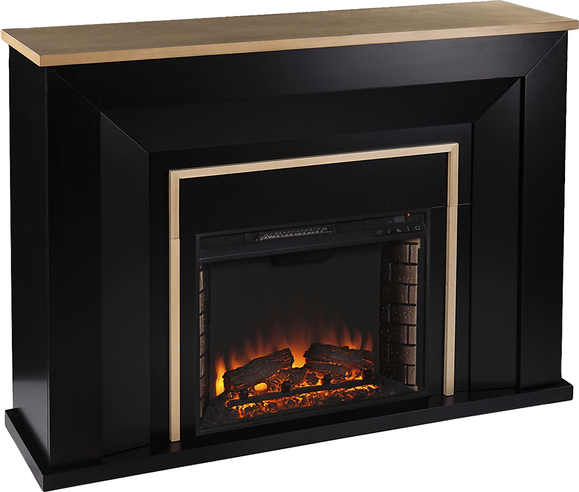 Elmington II Black 52 in. Console With Electric Log Fireplace - Image 1