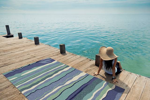 Elmronto Blue 7'6 x 9'6 Indoor/Outdoor Rug - Thumbnail - Image 3
