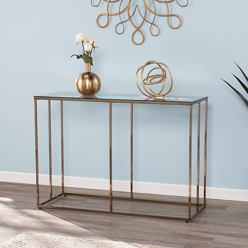 Elmway Clear Console Table - Thumbnail 3