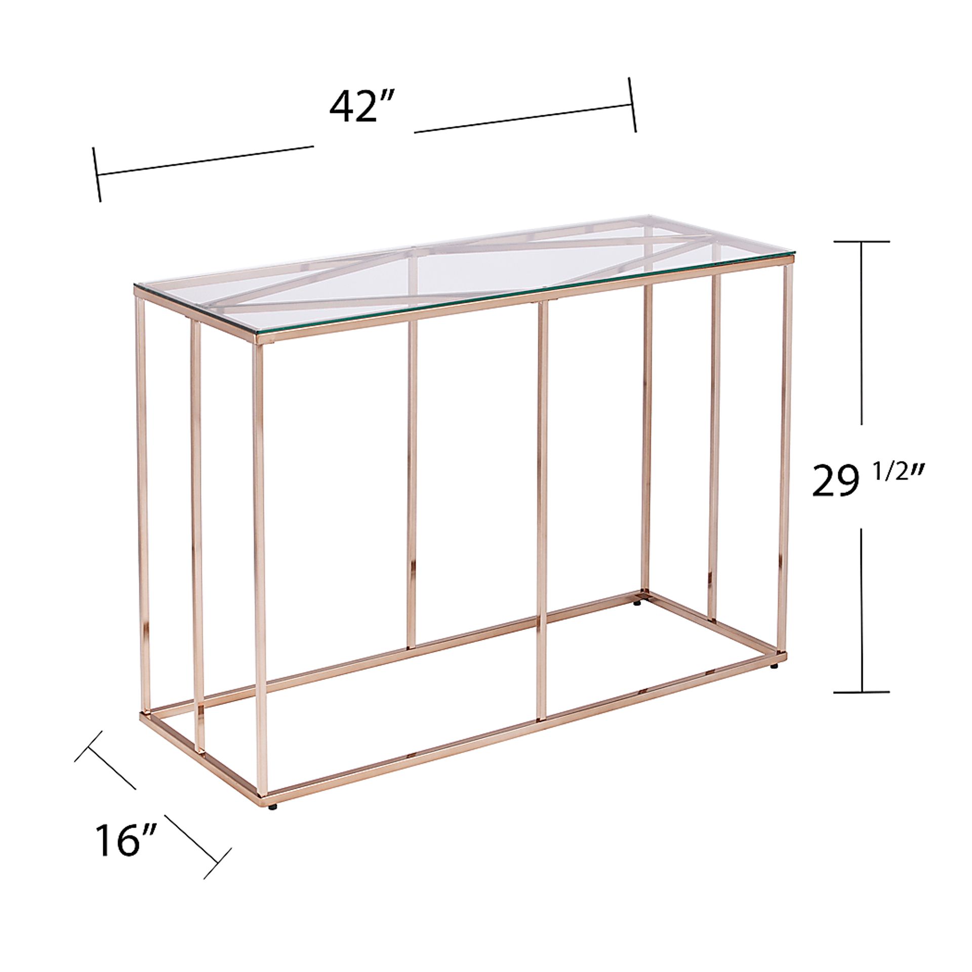 Elmway Clear Console Table - Image 5