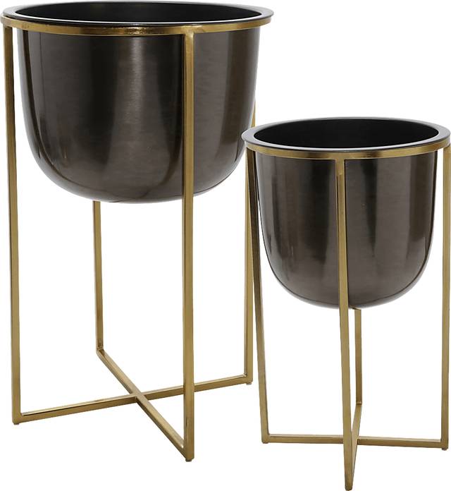 Elmyra Gold Planter, Set of 2 - Thumbnail - Image 1