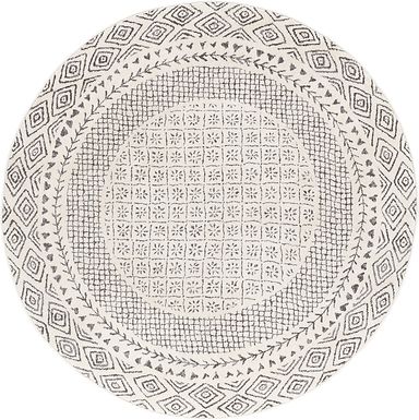 Elnaria Charcoal 5'3 Round Rug