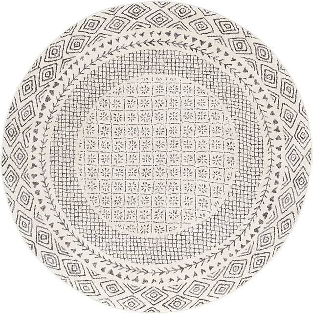 Elnaria Charcoal 5'3 Round Rug - Thumbnail - Image 1