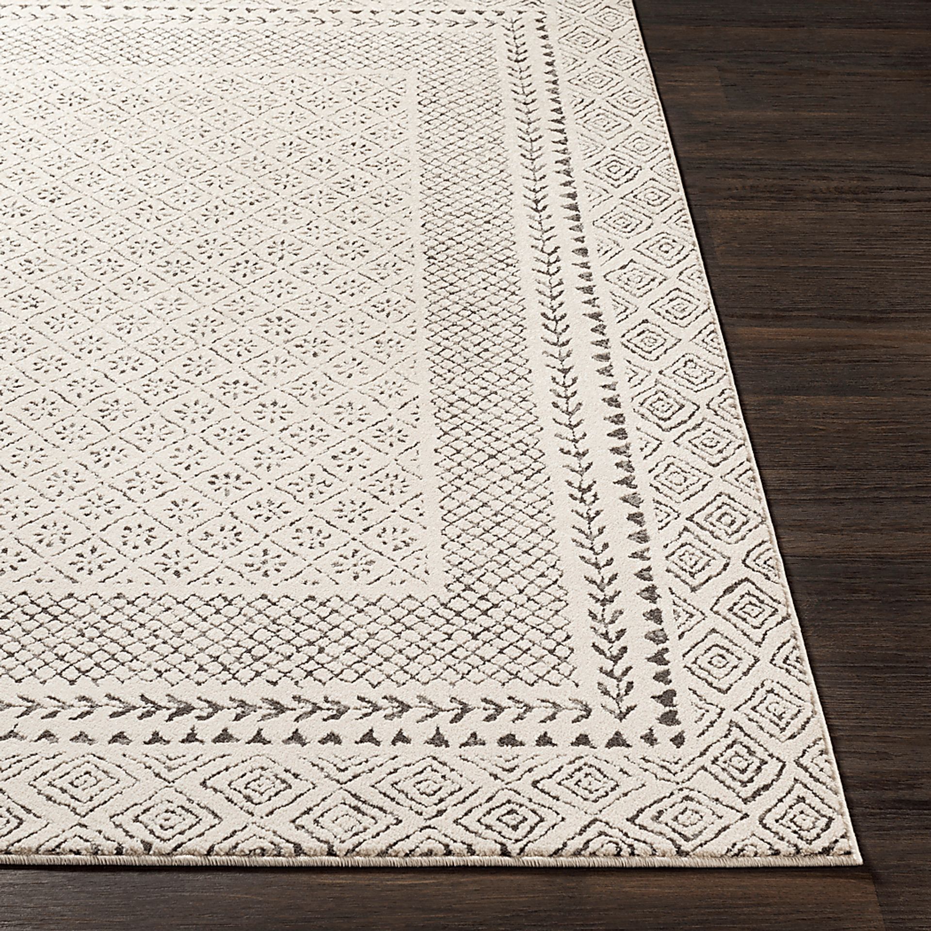 Elnaria Charcoal 5'3 Square Rug - Image 4