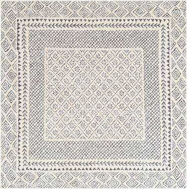 Elnaria Charcoal 5'3 Square Rug