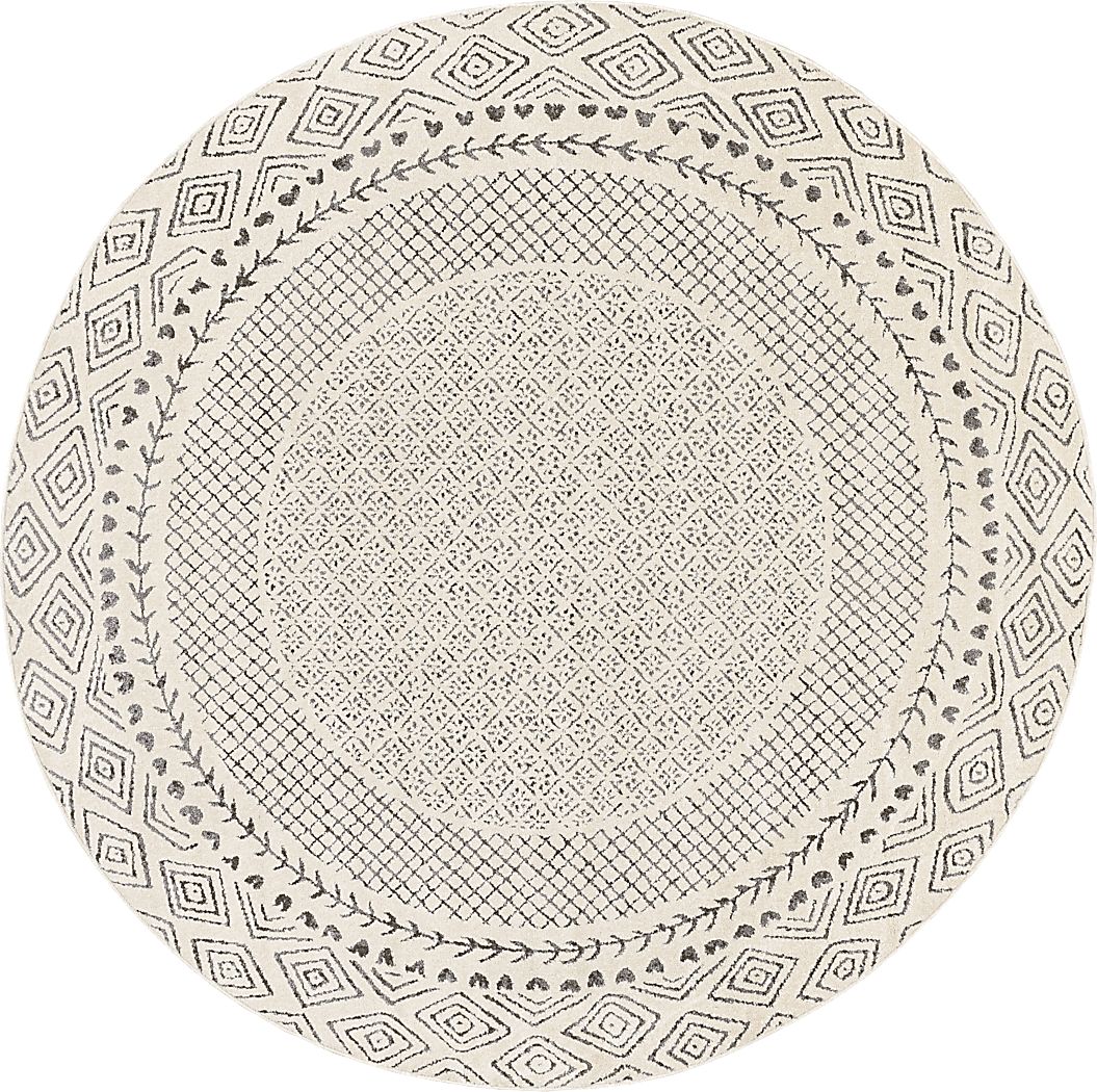 Elnaria Charcoal 6'7 Round Rug