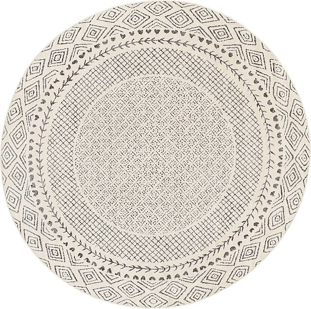 Elnaria Charcoal 6'7 Round Rug - Thumbnail - Image 1