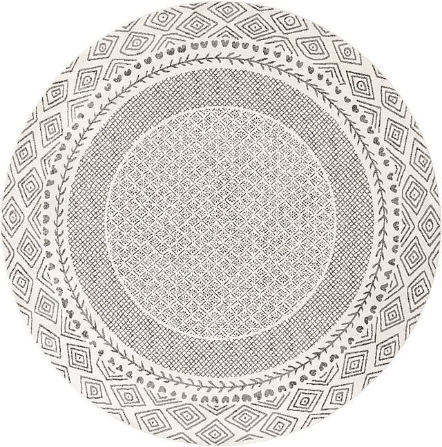 Elnaria Charcoal 7'10 Round Rug - Thumbnail - Image 1