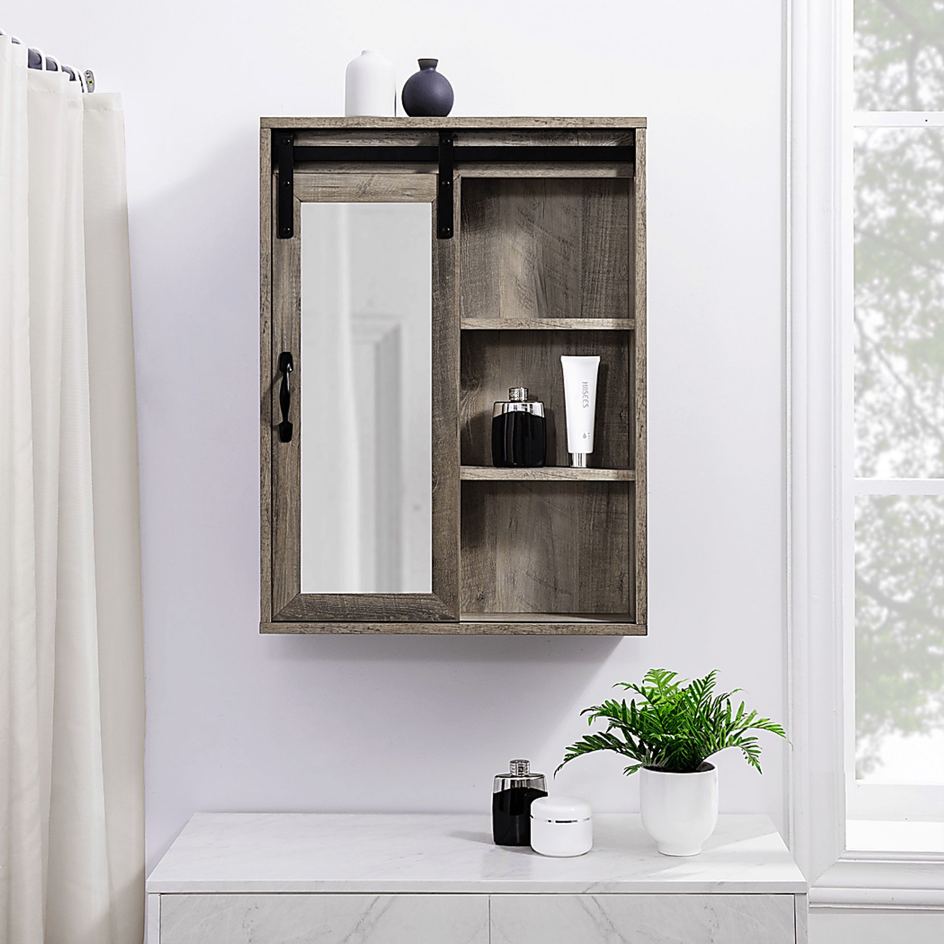 Elnoran Gray Wall Cabinet | Rooms to Go