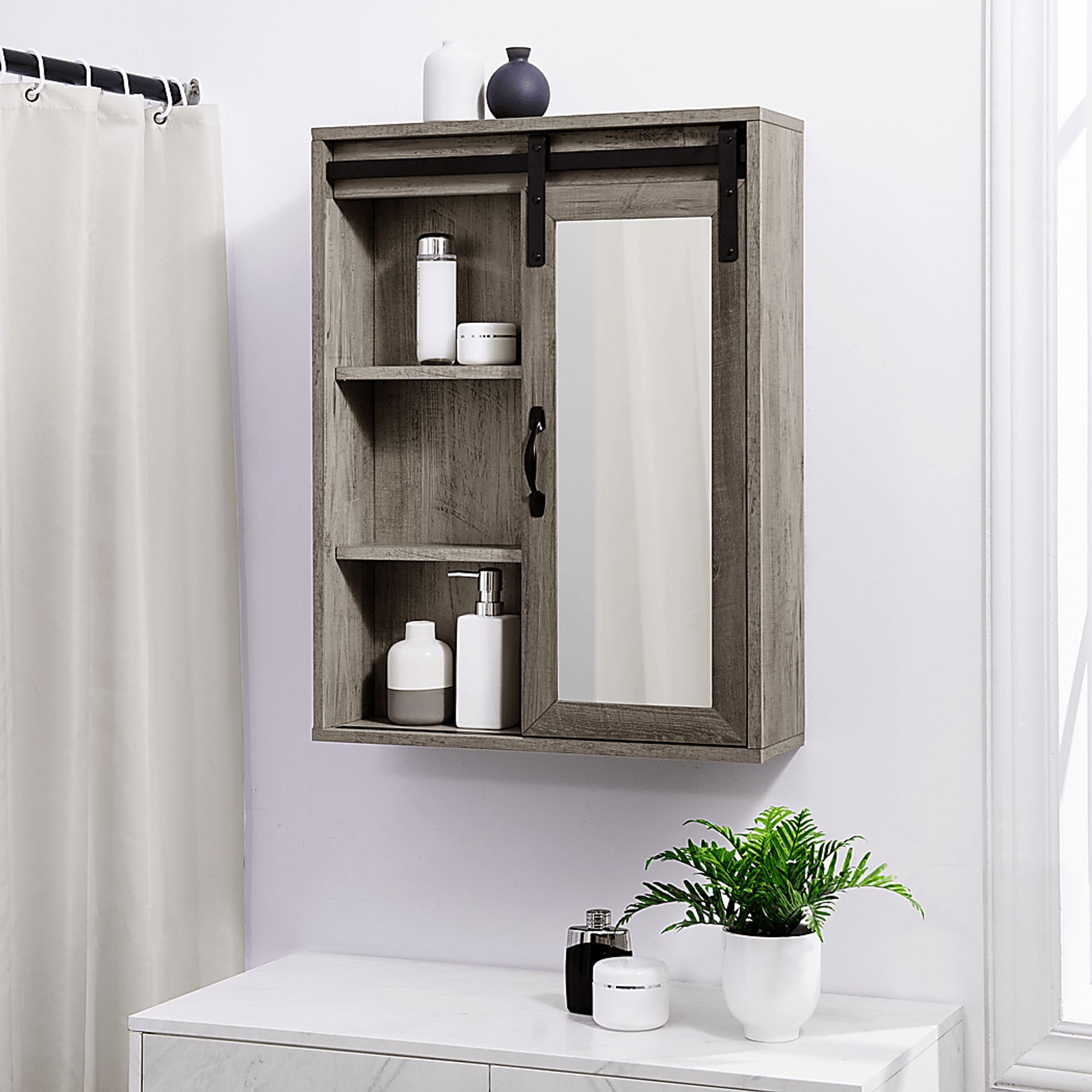 Elnoran Gray Wall Cabinet - Image 4