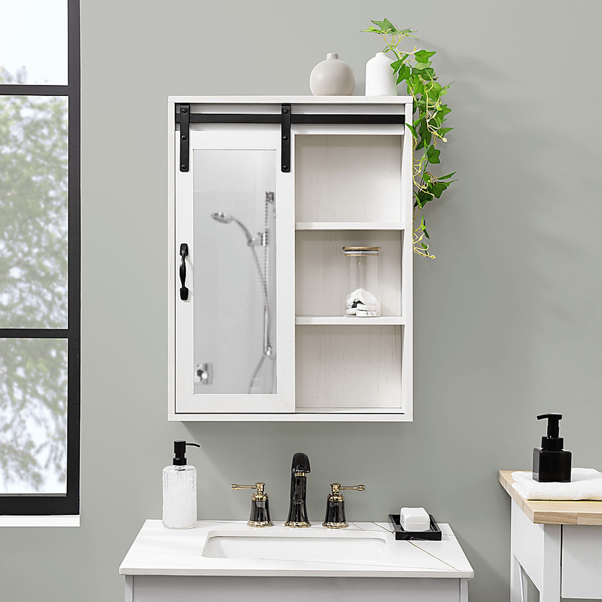 Elnoran White Wall Cabinet - Image 3