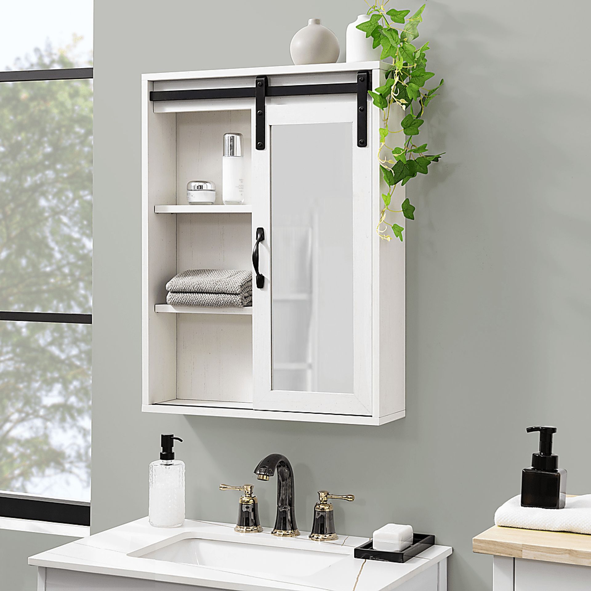 Elnoran White Wall Cabinet - Image 4