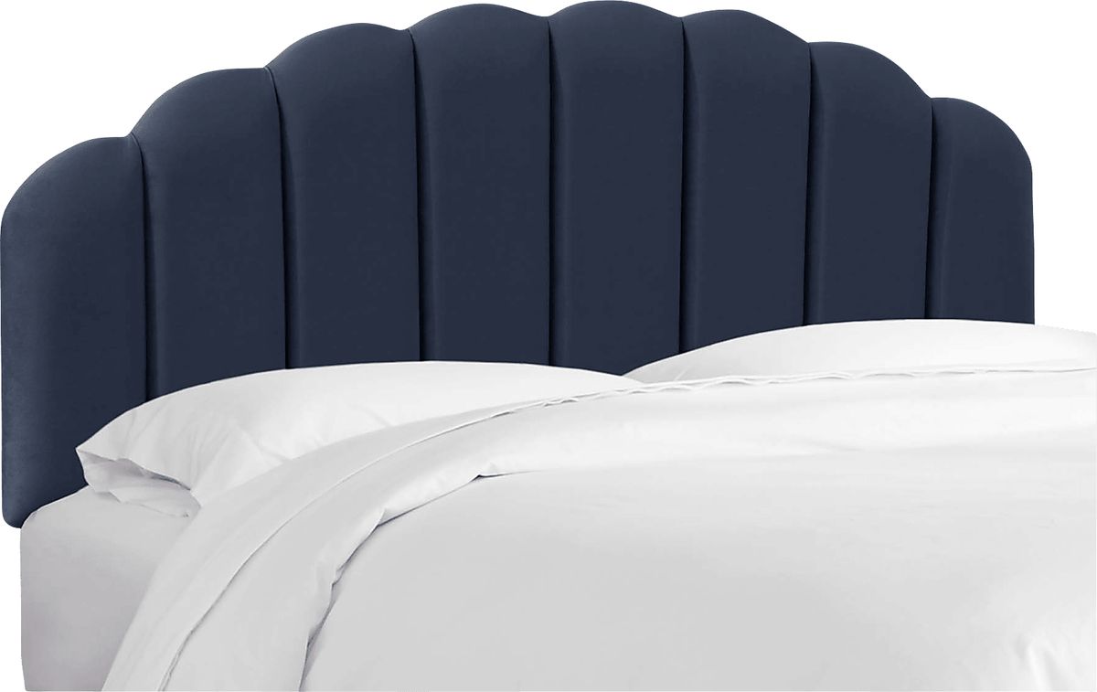 Eloisan Dark Blue Polyester Fabric King Headboard | Rooms to Go
