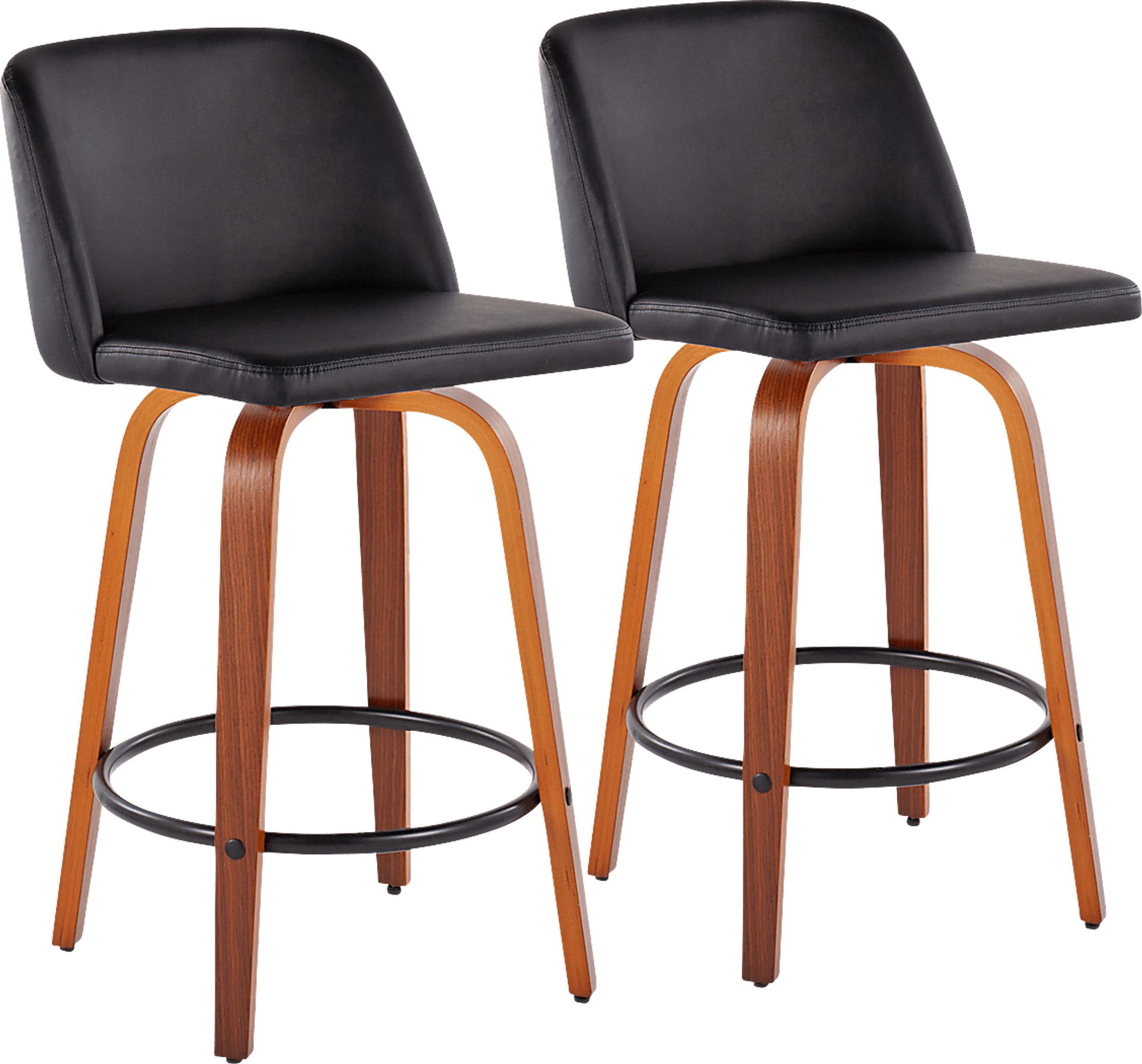 Elorena I Black Counter Height Stool, Set of 2 - Image 1