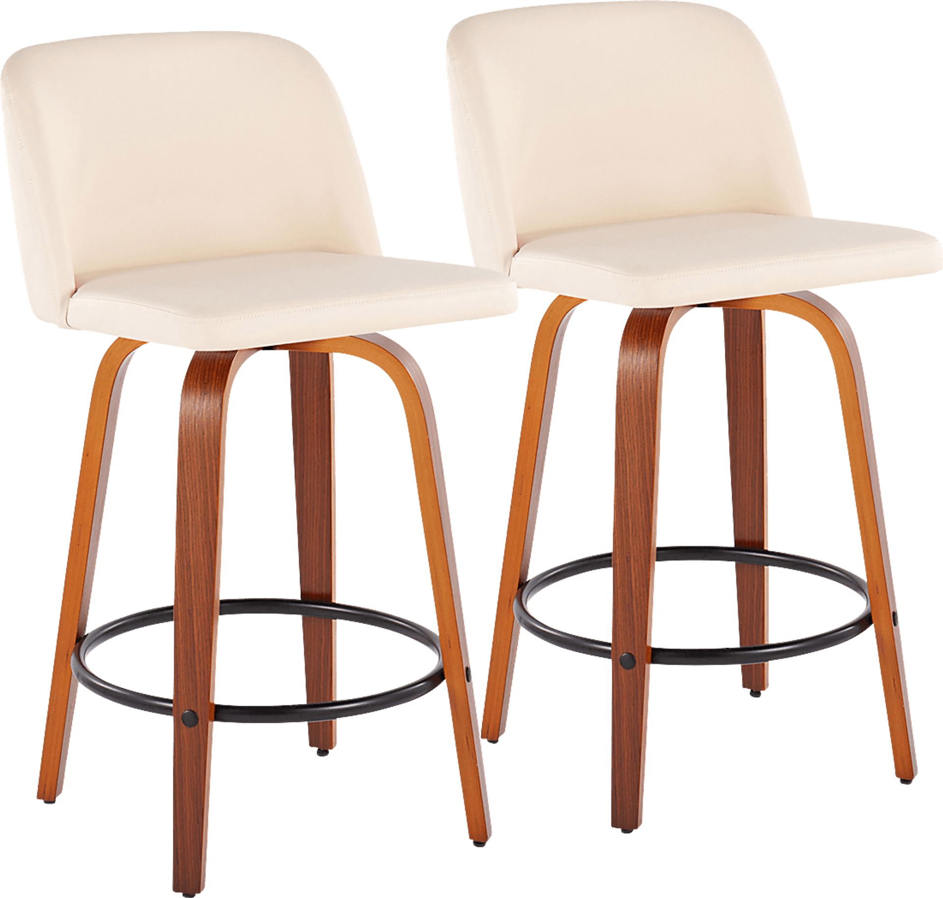 Elorena I Cream Counter Height Stool, Set of 2 - Image 1