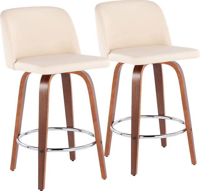 Elorena II Cream Counter Height Stool, Set of 2 - Thumbnail - Image 1
