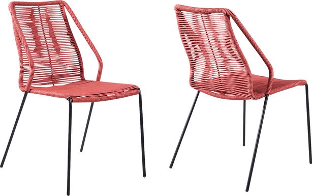 Elorian Red Outdoor Arm Chair, Set of 2