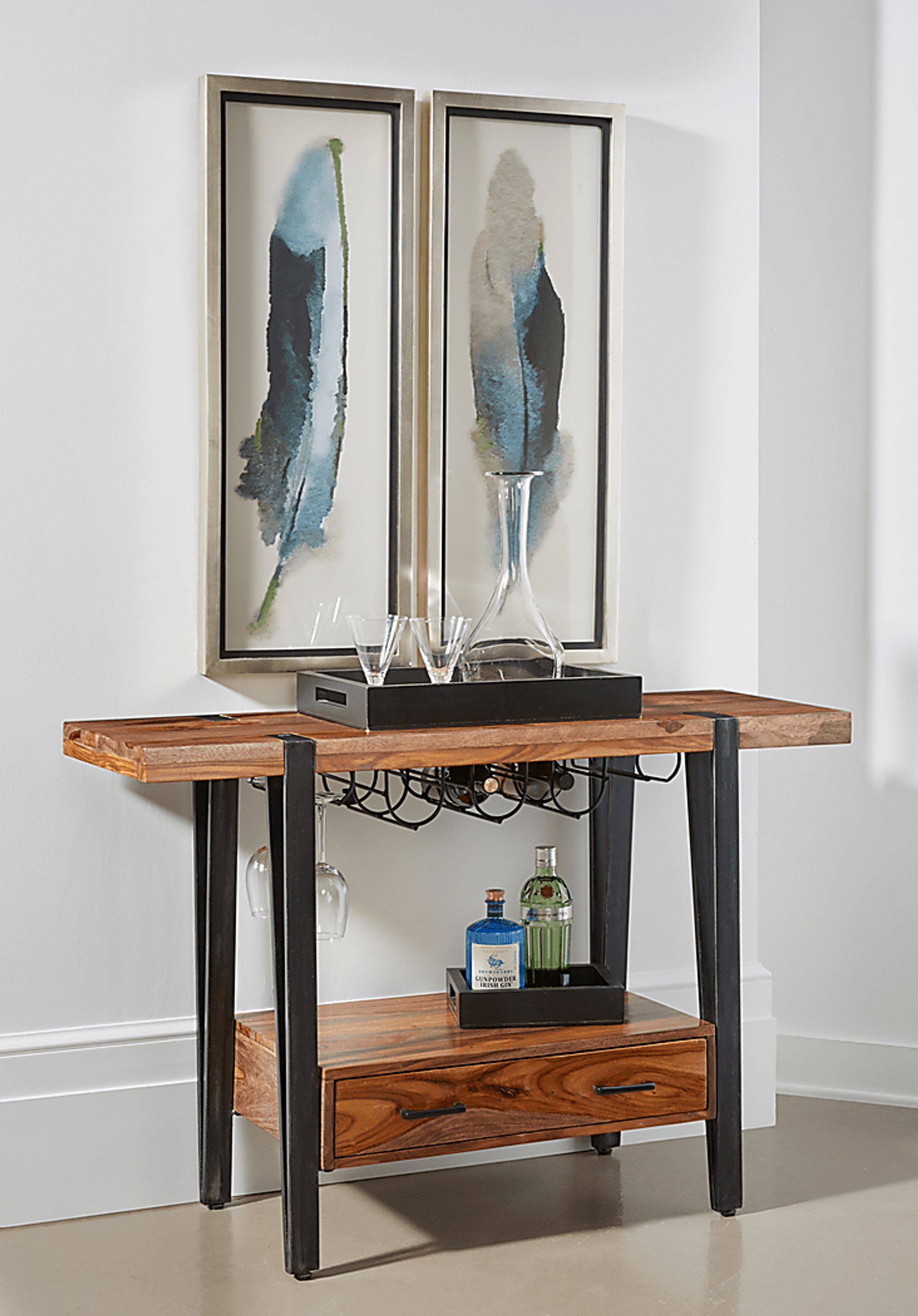 Elornes Brown Wine Cart - Image 6