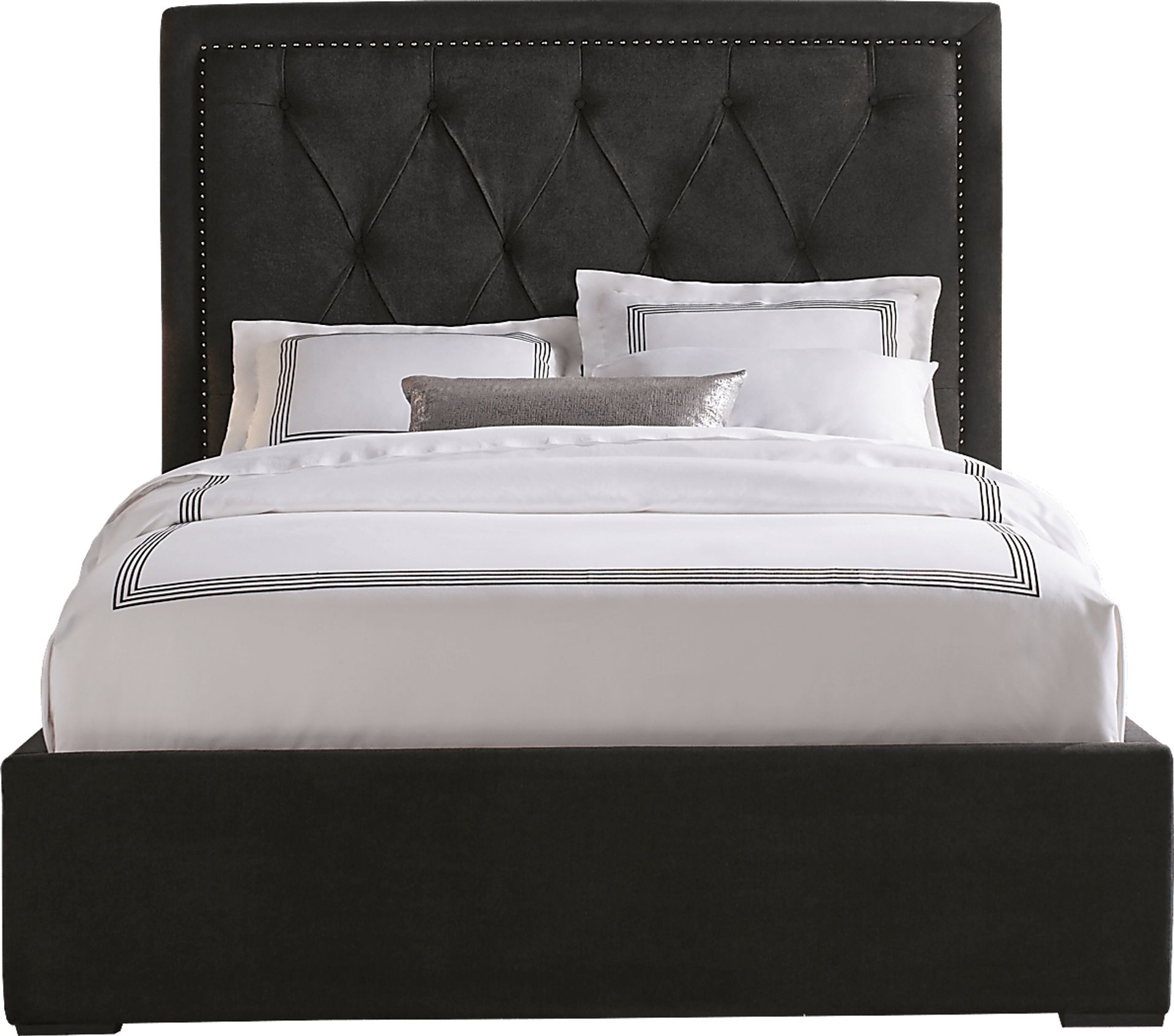 Elridge Black 3 Pc King Upholstered Bed - Image 1