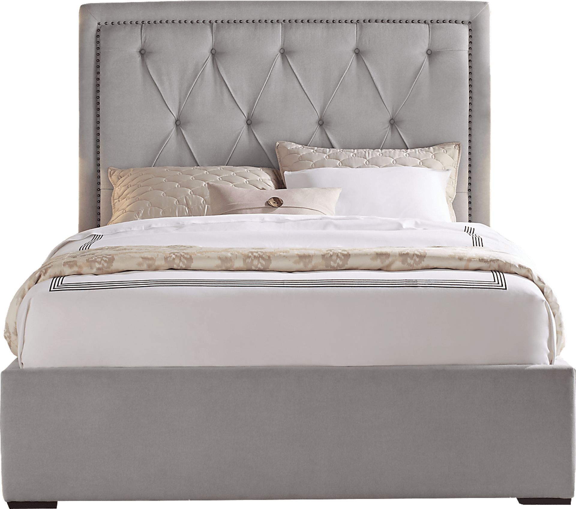Elridge Dove Gray 3 Pc Queen Upholstered Bed - Image 1