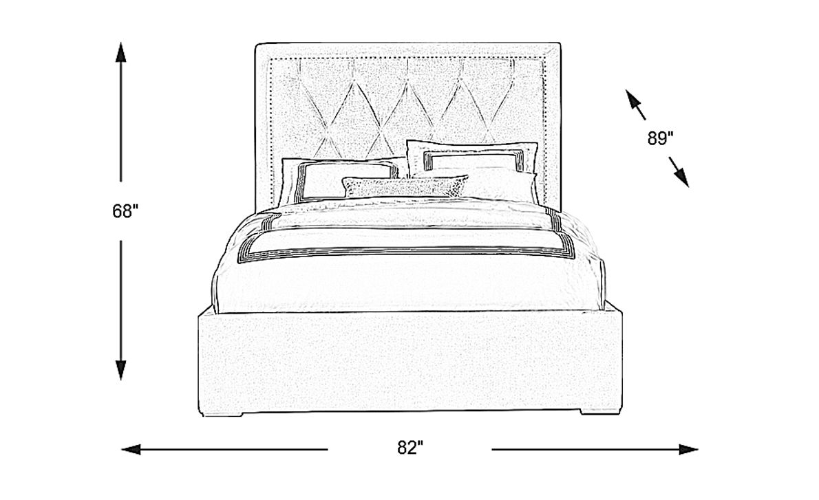 Elridge Granite 3 Pc King Upholstered Bed with 2 Drawer Storage