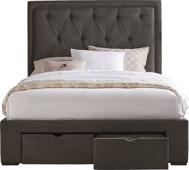 Elridge Granite 3 Pc Queen Upholstered Bed with 2 Drawer Storage - Thumbnail - Image 2