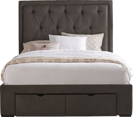 Elridge Granite 3 Pc Queen Upholstered Bed with 2 Drawer Storage