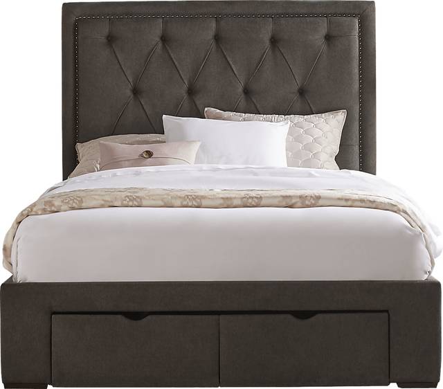 Elridge Granite 3 Pc Queen Upholstered Bed with 2 Drawer Storage - Thumbnail - Image 1