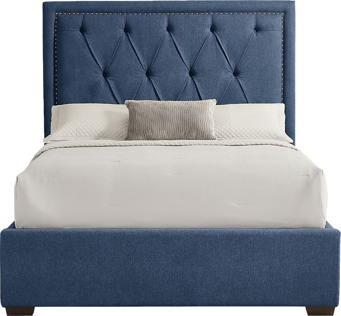 Elridge II Blue 3 Pc Queen Upholstered Bed