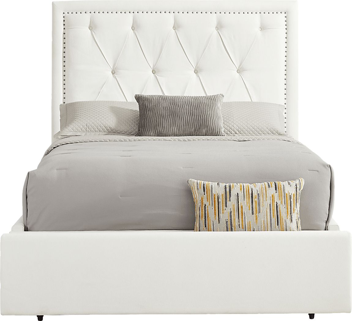 Elridge II White 3 Pc Queen Upholstered Storage Bed