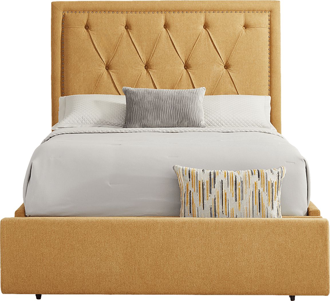 Elridge II Yellow 3 Pc King Upholstered Storage Bed