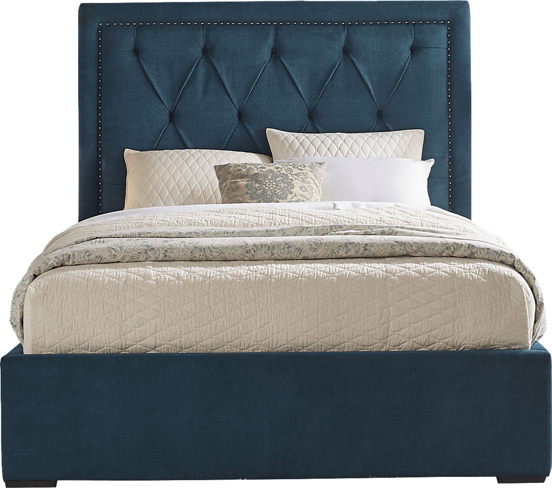 Elridge Teal 3 Pc Queen Upholstered Bed - Image 1