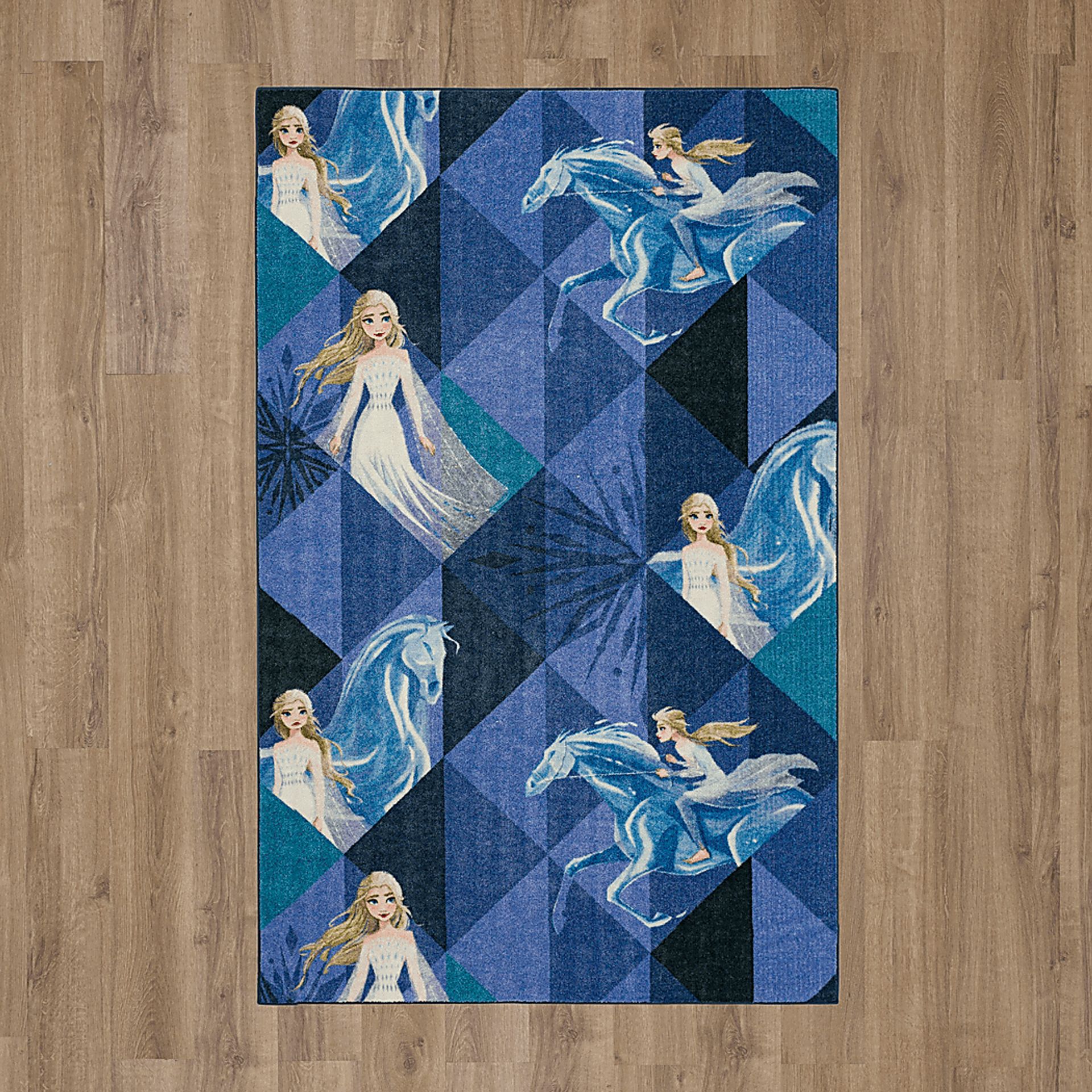 Kids Disney Elsa & Nokk Geometry Purple 3'3' x 5' Rug - Image 4
