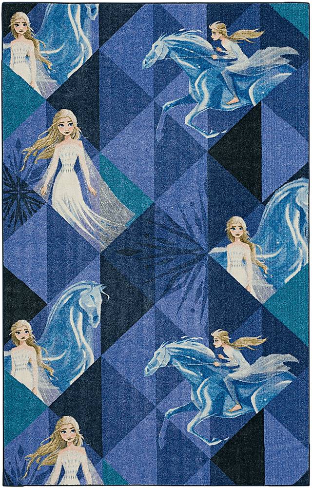 Kids Disney Elsa & Nokk Geometry Purple 8' x 10' Rug - Thumbnail - Image 1
