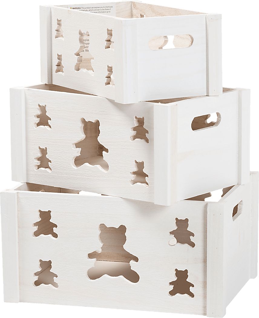 Elsage White Crate, Set of 3
