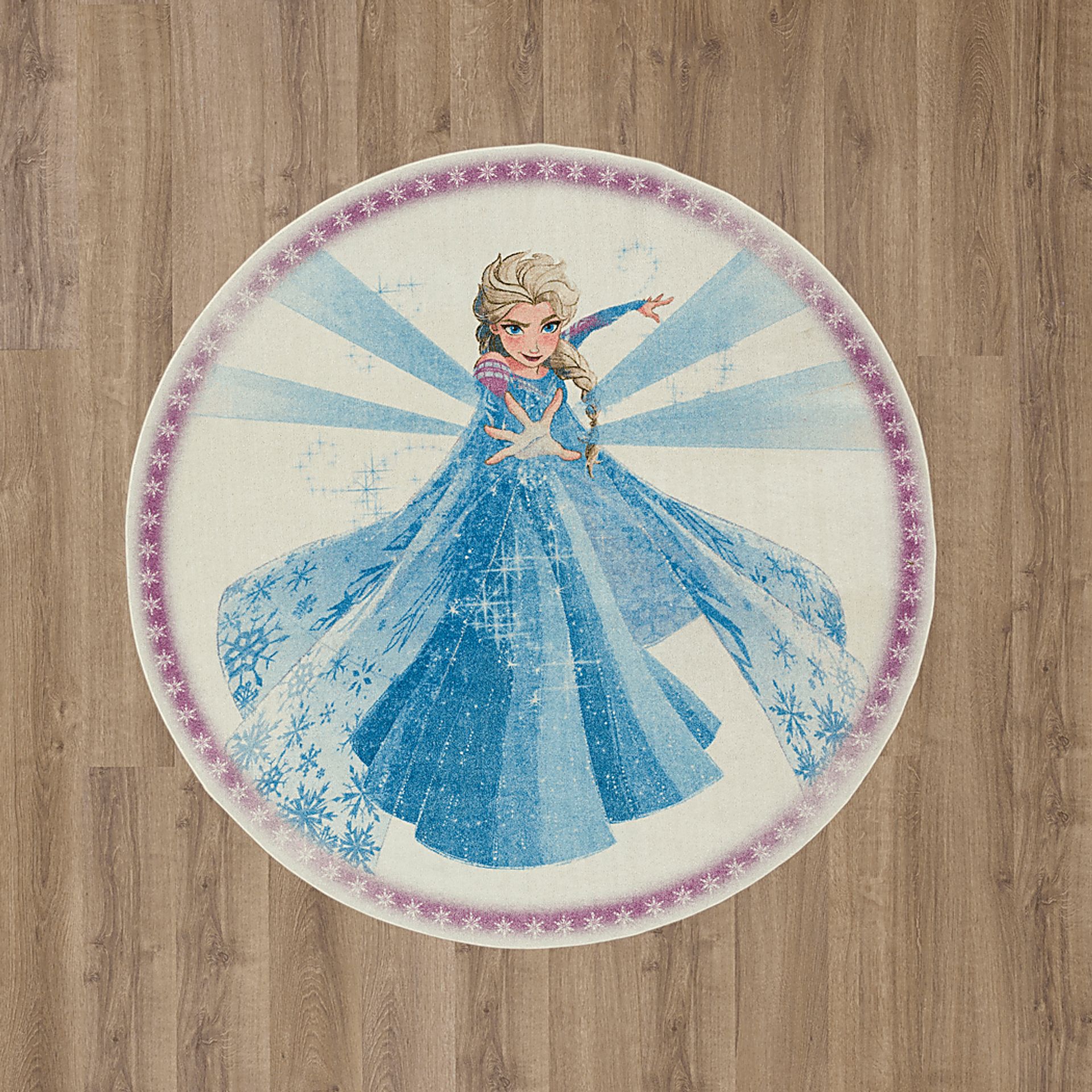 Kids Disney Elsa Spell Blue 5' Round Rug - Image 2