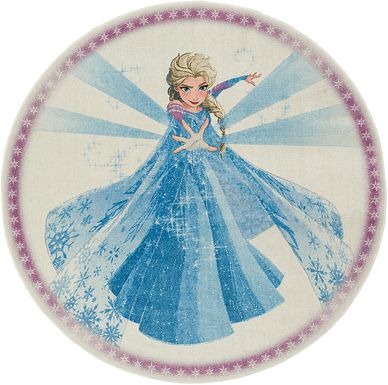 Kids Disney Elsa Spell Blue 8' Round Rug