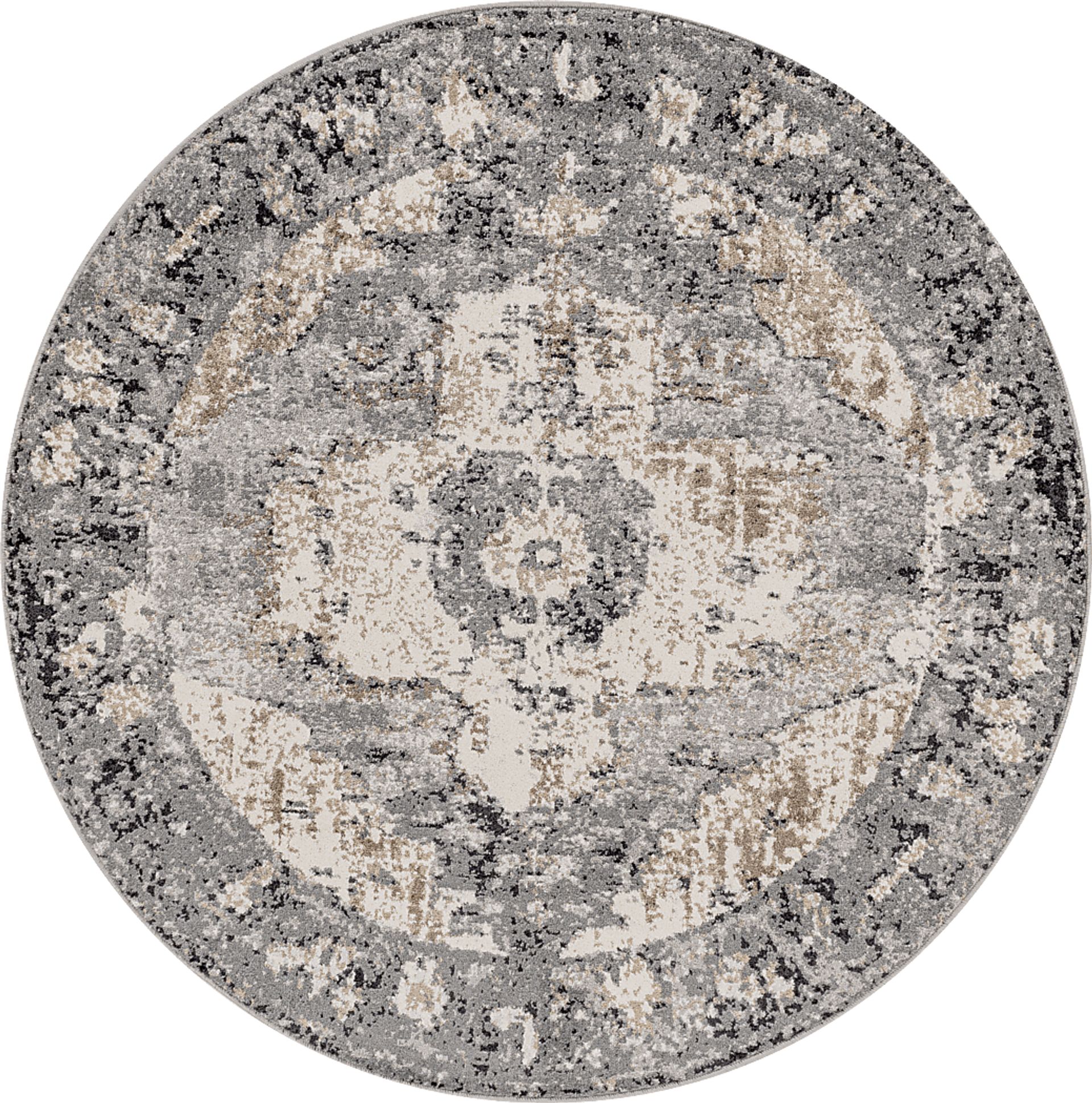 Elseina I Charcoal 7'10 Round Rug - Image 1