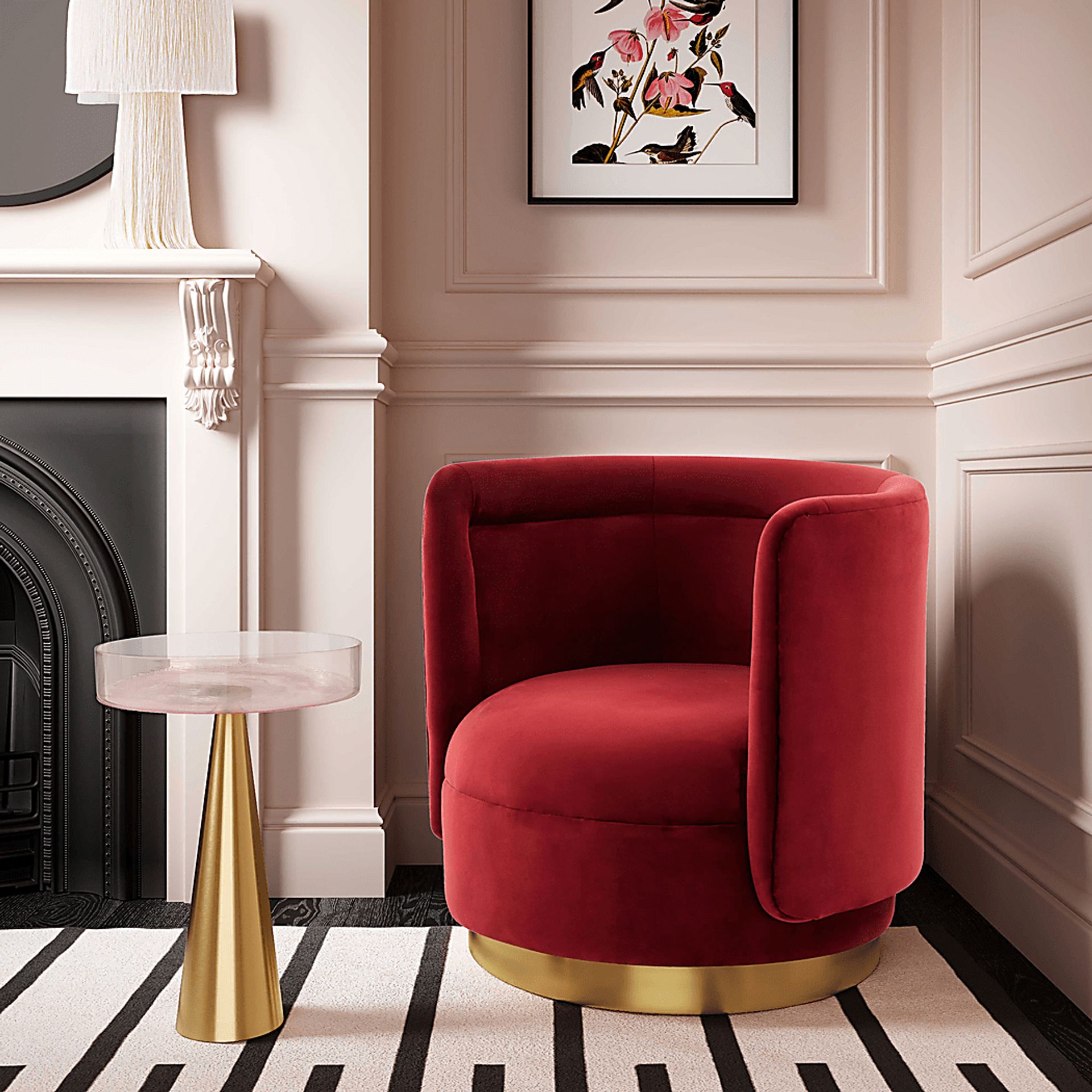 Elsey Lane Maroon Accent Chair - Image 7