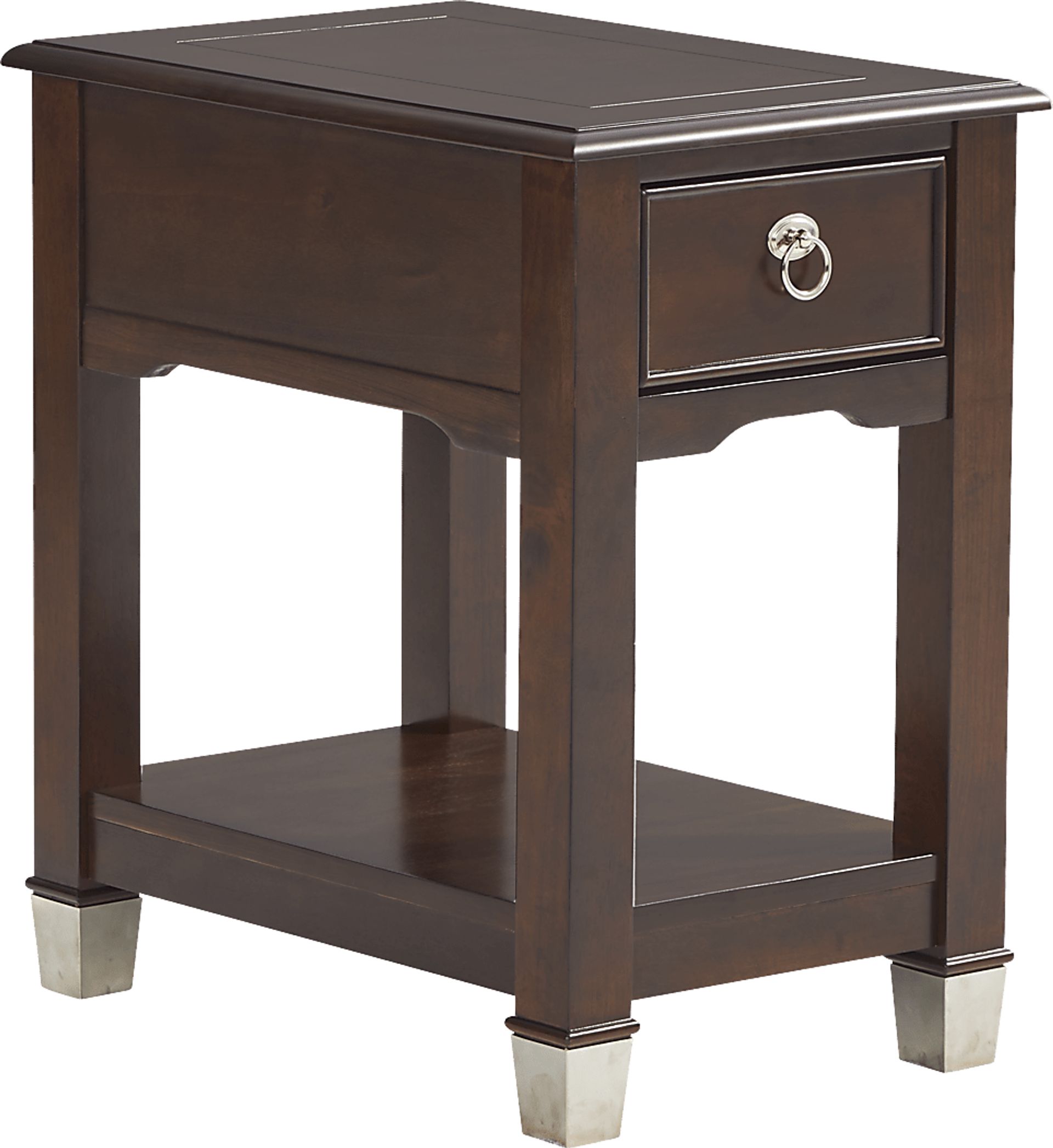 Elshan Walnut Chairside Table - Image 1