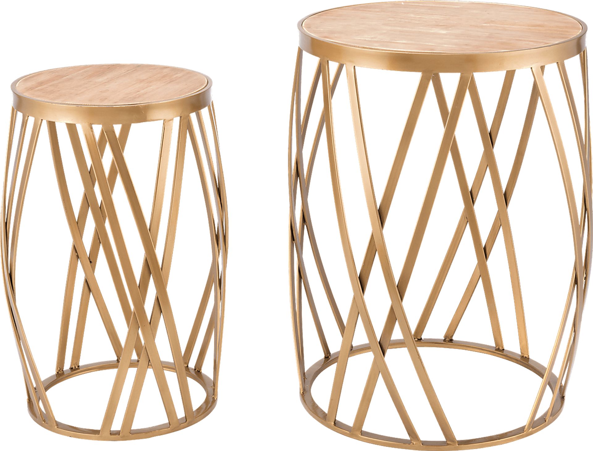 Elsie Terrace Gold Set of 2 Nesting Tables - Image 1