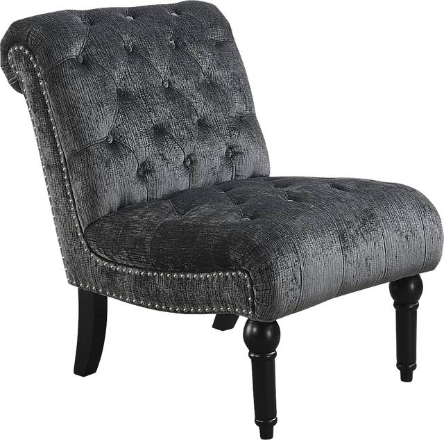 Elstree Charcoal Gray Accent Chair - Thumbnail - Image 2
