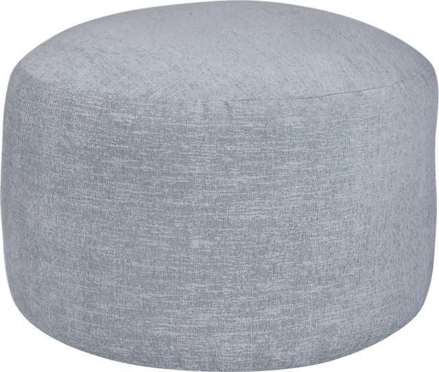 Elva Blue Round Pouf - Thumbnail - Image 1
