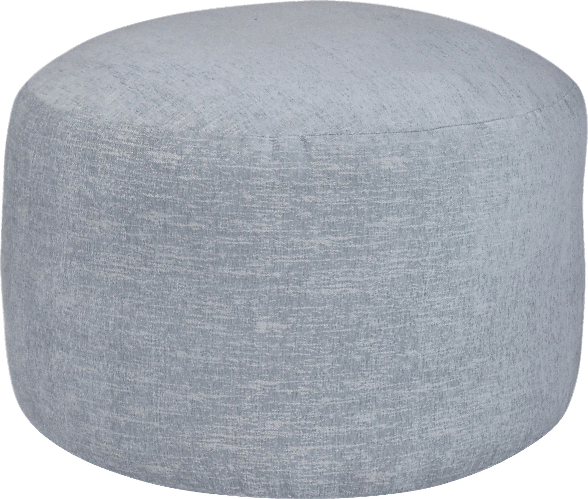 Elva Blue Round Pouf - Image 1