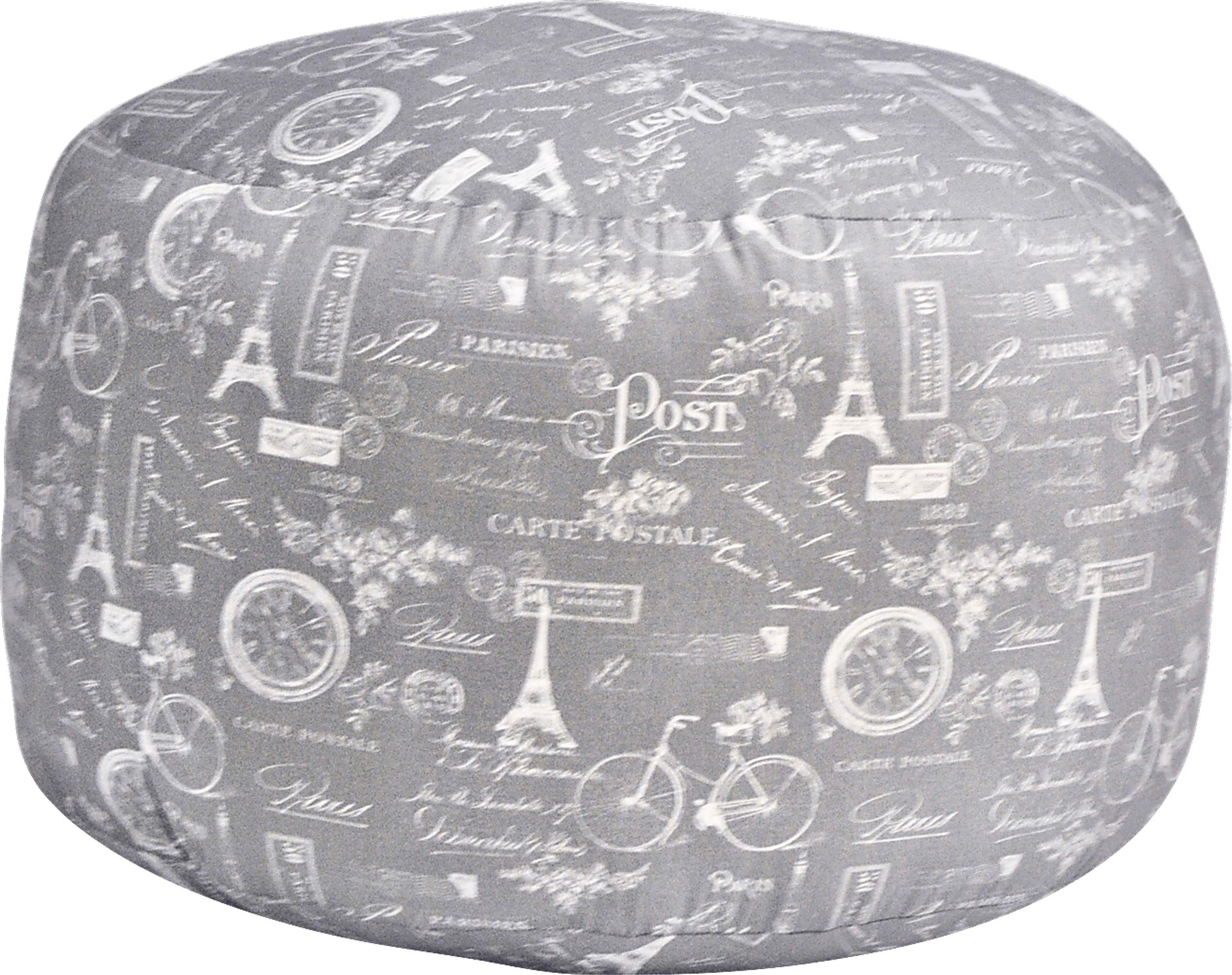 Elva Dark Gray Round Pouf - Image 1