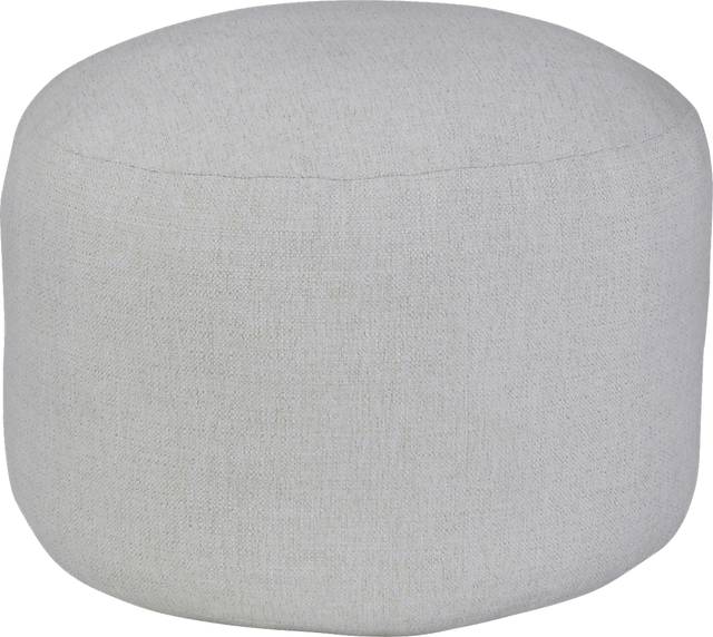 Elva Gray Round Pouf - Thumbnail - Image 1