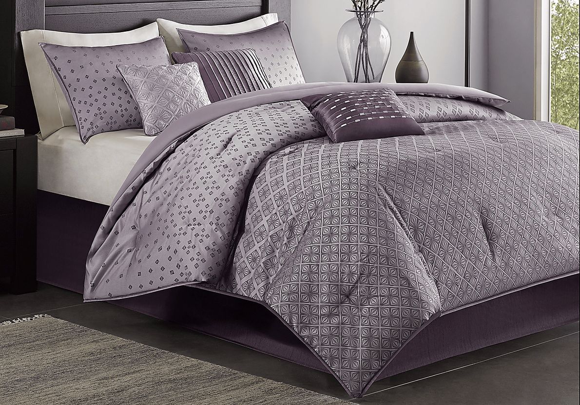 Elyse Purple 7 Pc King Comforter Set