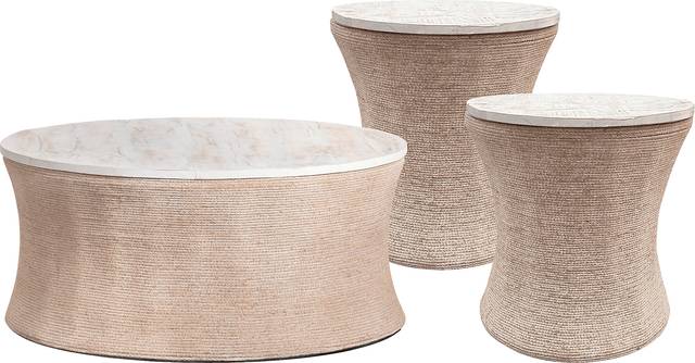 Elysium Natural 3 Pc Table Set - Thumbnail - Image 1